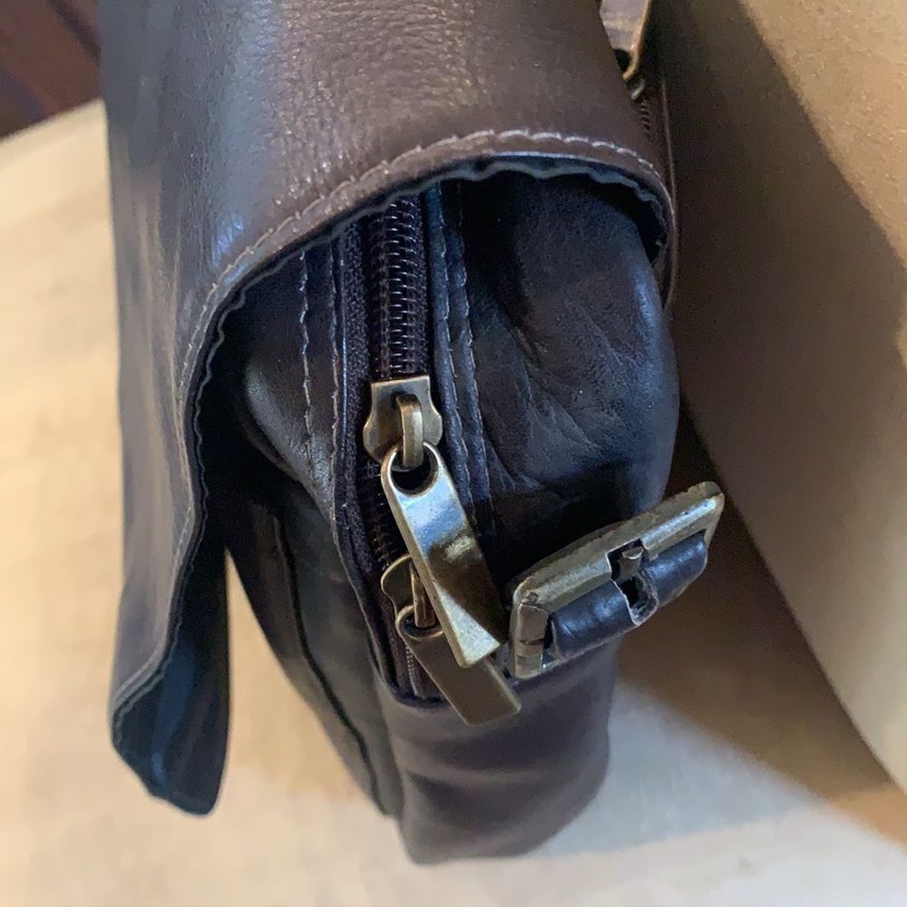 All Leather Brown Computer Bag - Picture 10 of 12